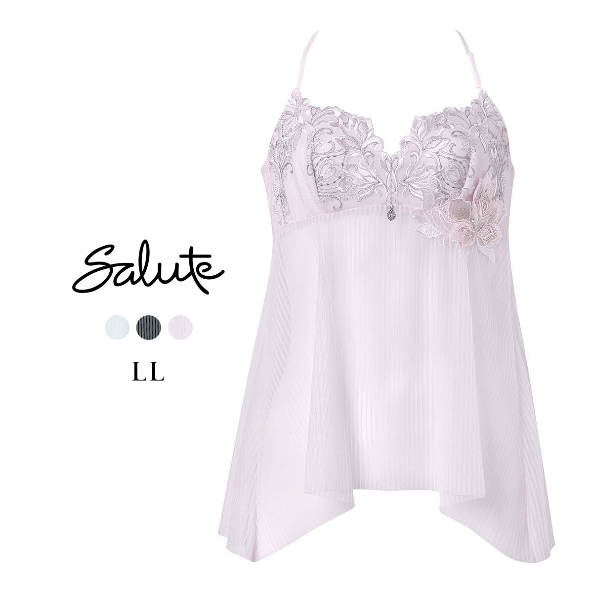 ワコール サルート 38グループ 38G キャミソール ランジェリー ホルターネック LL 大きいサイズ Wacoal Salute CTJ238 26SSブライト(LPI-薄ピンク-LL)