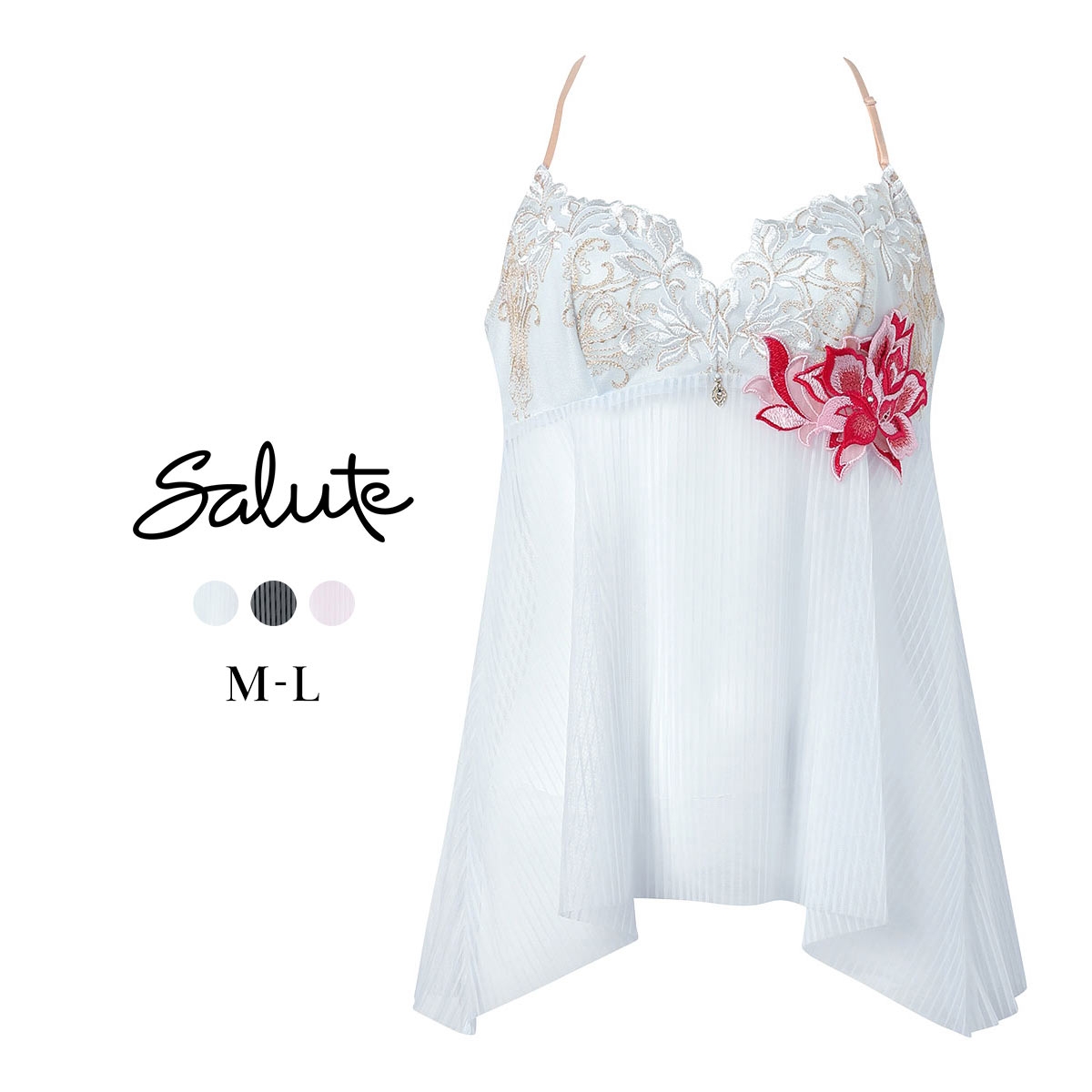 【MLサイズ】 キャミソール ランジェリー フレアシルエット ホルターネック ML Wacoal Salute CTJ238 26SSブライトワコール サルート 38グループ 38G