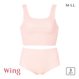 ワコール ウイング AnyAnyインナー ブラ＆ショーツセット 使いきりインナー 3セット M-LL ハーフトップ3枚+ショーツ3枚 Wacoal Wing