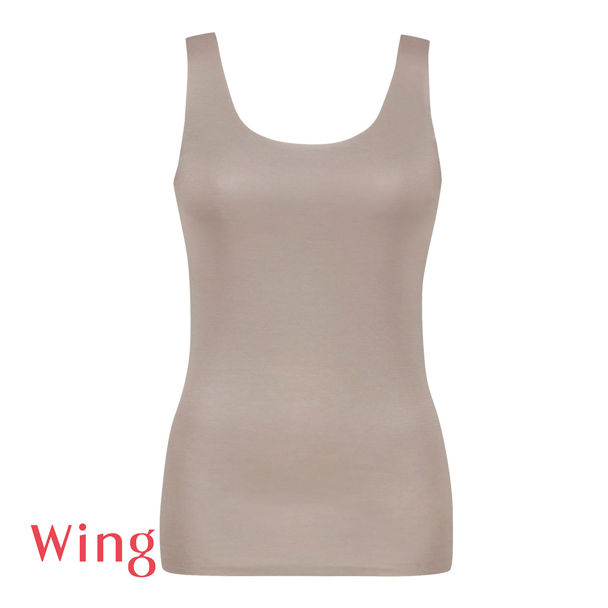 ワコール Wacoal ウイング Wing 綿の贅沢 オーガニック フラット ノースリーブ M L LL タンクトップ 吸汗速乾 抗菌防臭 ひびきにくい(DBR-濃ブラウン-M)