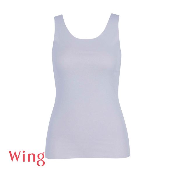 ワコール Wacoal ウイング Wing 綿の贅沢 オーガニック フラット ノースリーブ M L LL タンクトップ 吸汗速乾 抗菌防臭 ひびきにくい