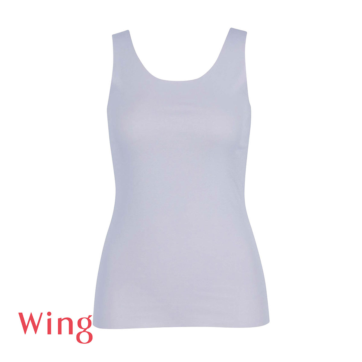 ワコール Wacoal ウイング Wing 綿の贅沢 オーガニック フラット ノースリーブ M L LL タンクトップ 吸汗速乾 抗菌防臭 ひびきにくい(GLV-グレーラベンダー-M)