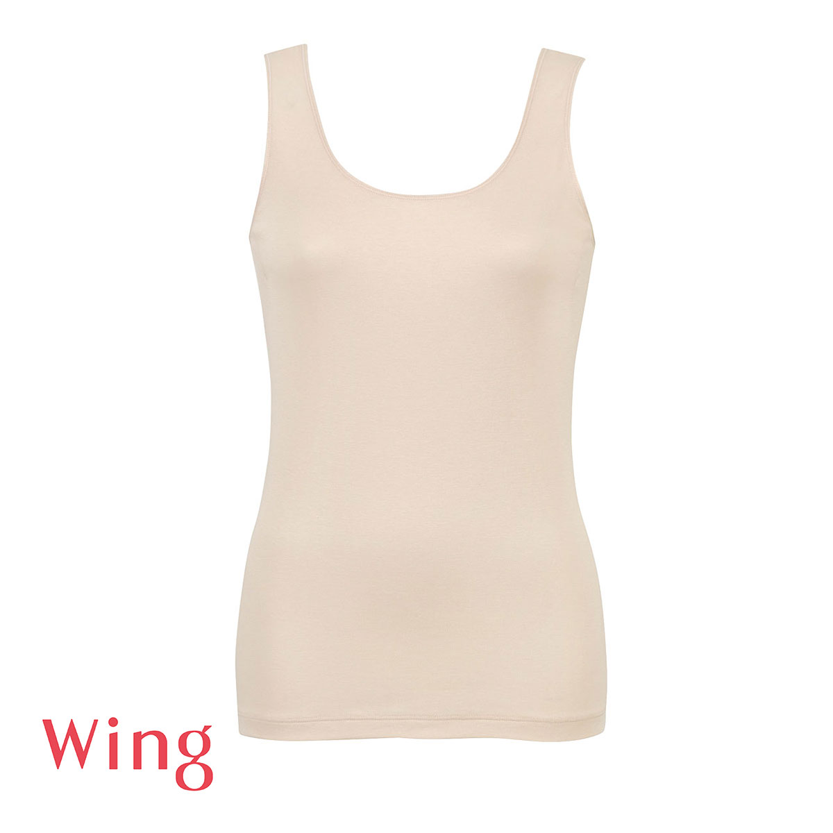 ワコール Wacoal ウイング Wing 綿の贅沢 オーガニック ノースリーブ タンクトップ S M L LL 3L 吸汗速乾 抗菌防臭(BE-ベージュ-S)