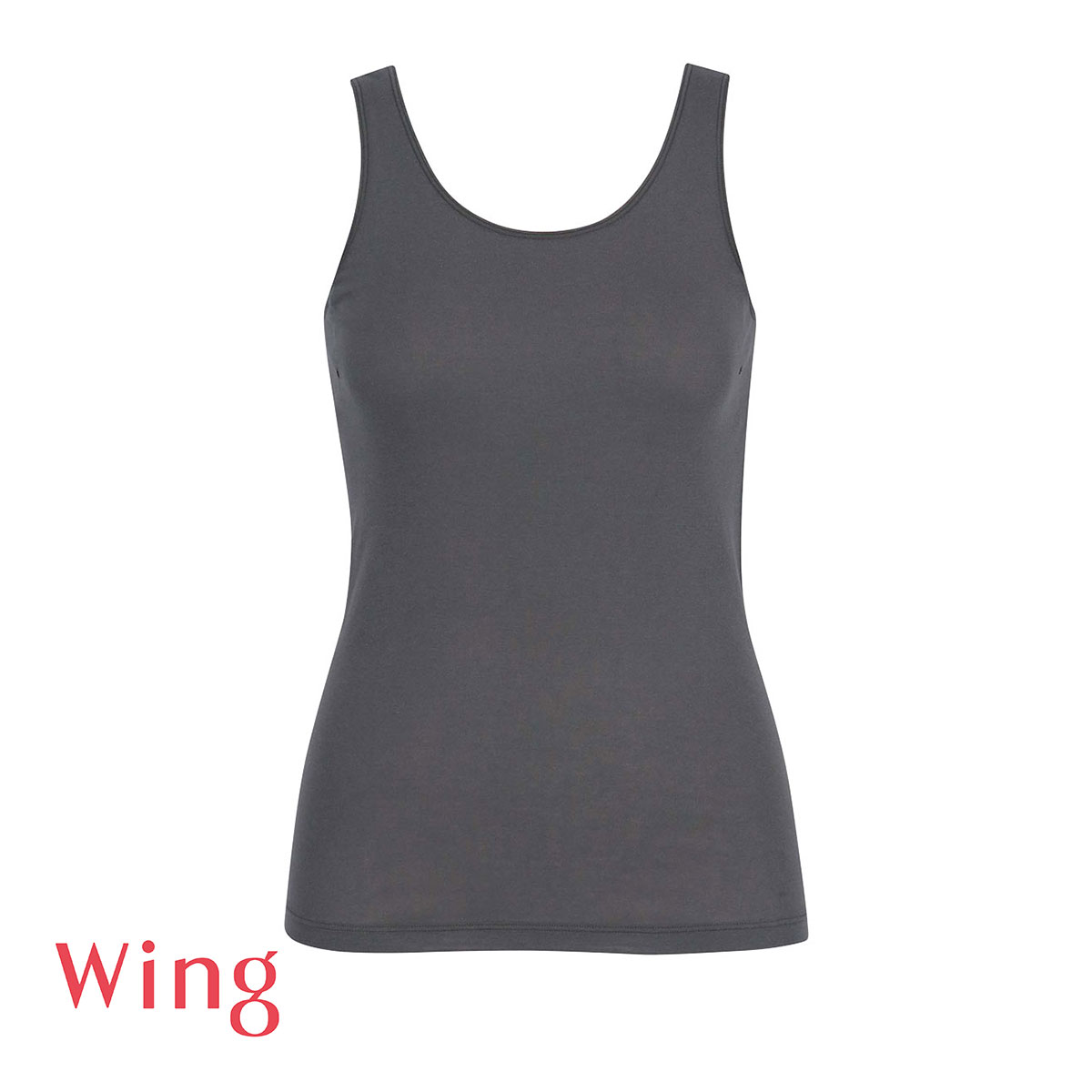 ワコール Wacoal ウイング Wing 綿の贅沢 オーガニック ノースリーブ タンクトップ S M L LL 3L 吸汗速乾 抗菌防臭(CGY-チャコールグレー-S)