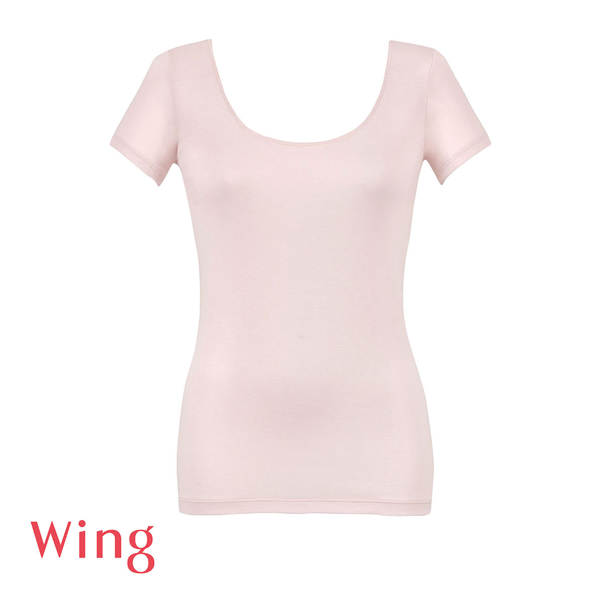 ワコール Wacoal ウイング Wing 綿の贅沢 オーガニック 2分 半袖 M L LL 吸汗速乾 抗菌防臭(PI-ピンク-M)