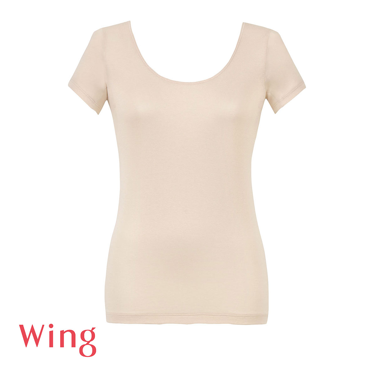 ワコール Wacoal ウイング Wing 綿の贅沢 オーガニック 2分 半袖 M L LL 吸汗速乾 抗菌防臭(BE-ベージュ-M)