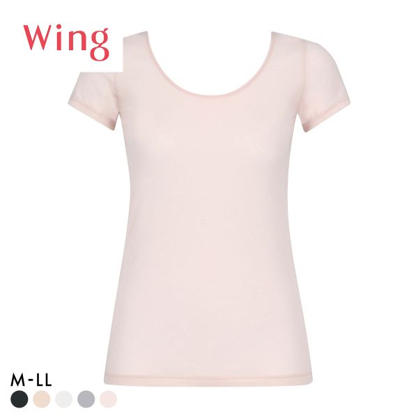 ワコール Wacoal ウイング Wing 綿の贅沢 オーガニック 2分 半袖 M L LL 吸汗速乾 抗菌防臭