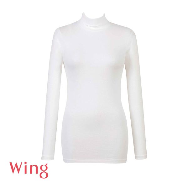 ワコール Wacoal ウイング Wing 綿の贅沢オーガニック ハイネック タートルネック あったかインナー 9分袖 長袖 吸湿発熱