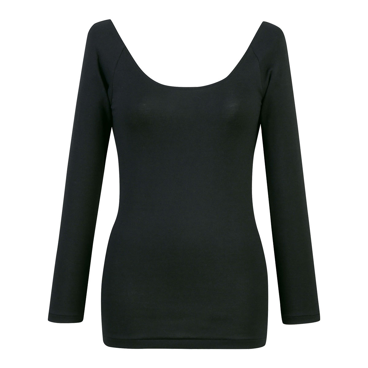 ワコール Wacoal ウイング Wing 綿の贅沢オーガニック ネックひろめ 8分袖 あったかインナー 長袖 U首 肌側綿100％(BK-ブラック-M)