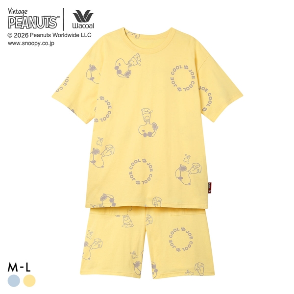 ワコール PEANUTS×ワコール ルームウェア 半袖 上下セット JOE COOL 綿100％ パジャマ Wacoal リラックス＆スリープ