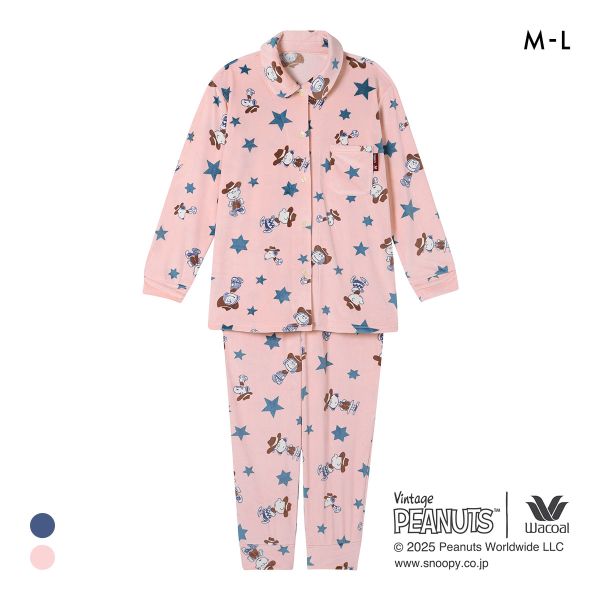 ワコール リラックス＆スリープ PEANUTS×ワコール スヌーピー パジャマ 長袖 上下セット あったか フリース レディース Wacoal