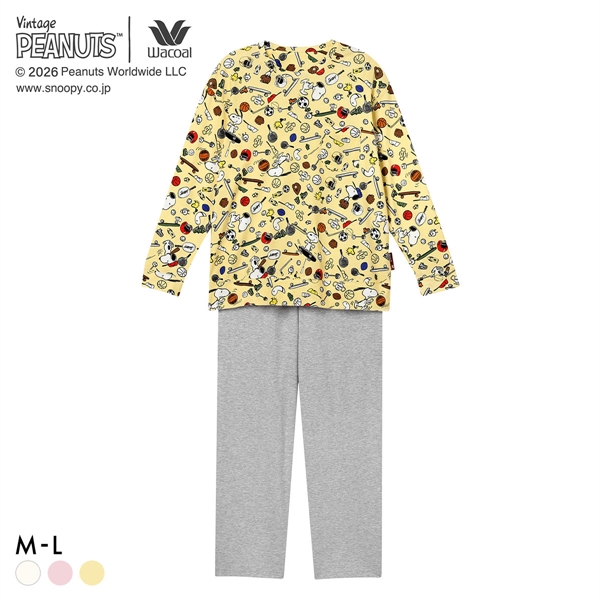 ワコール PEANUTS×ワコール ルームウェア 長袖 上下セット パジャマ 綿100％ レディース Wacoal リラックス＆スリープ
