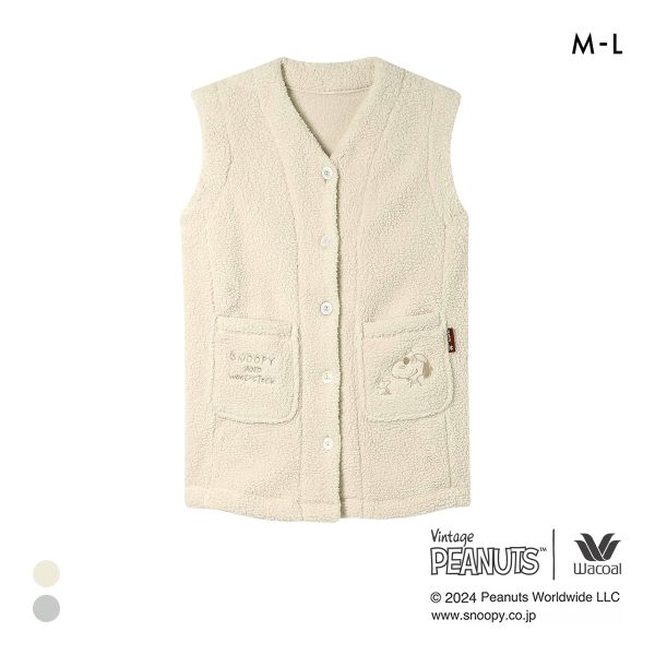 ワコール リラックス＆スリープ PEANUTS×ワコール スヌーピー ベスト パジャマ ルームウェア ボア Wacoal