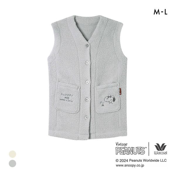 ワコール リラックス＆スリープ PEANUTS×ワコール スヌーピー ベスト パジャマ ルームウェア ボア Wacoal