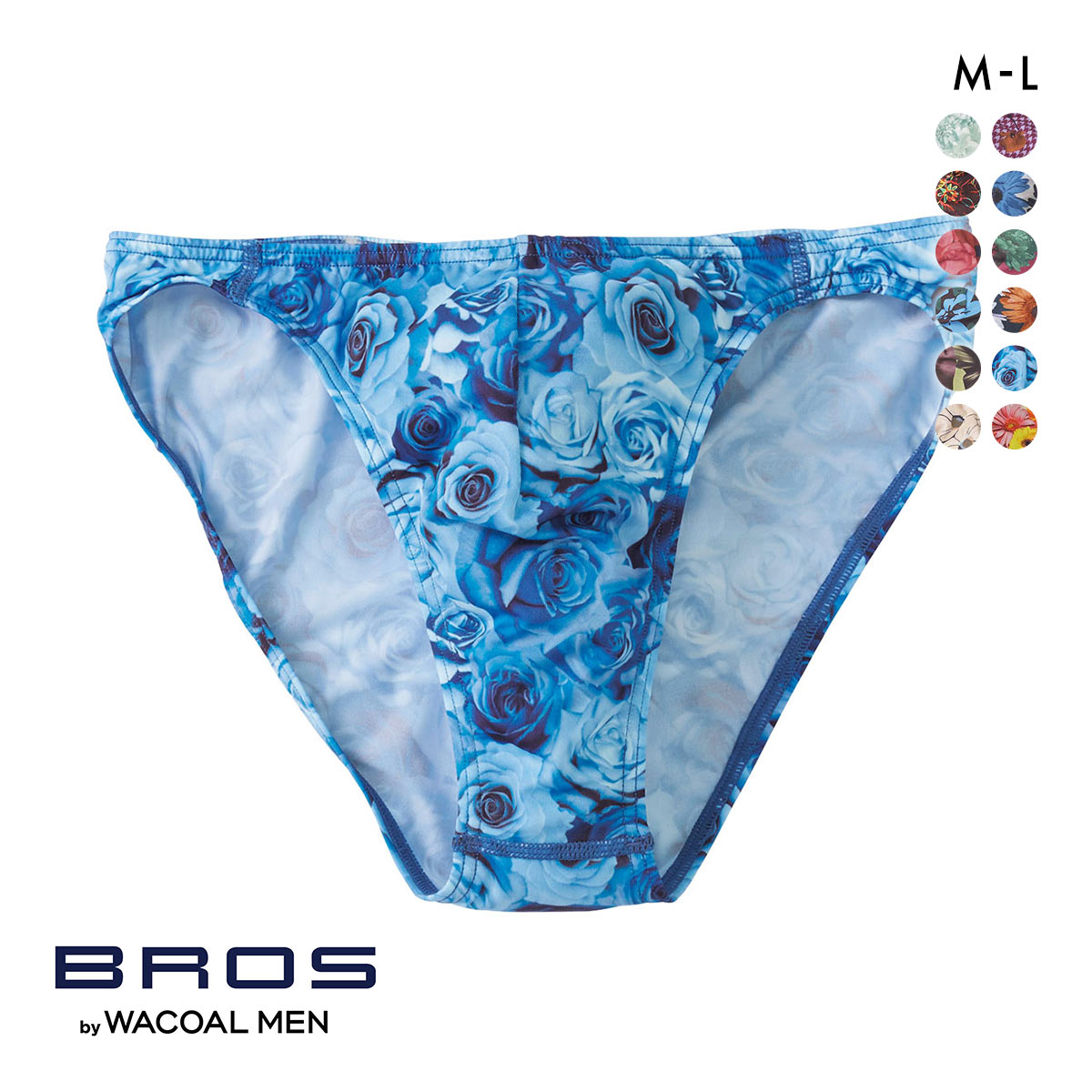 ブロス バイ ワコールメン BROS by WACOAL MEN  ハナコトバパンツ 花柄 ビキニ ブリーフ GF2220 メンズ 前とじ ノーマル丈(SX-サックス-M)
