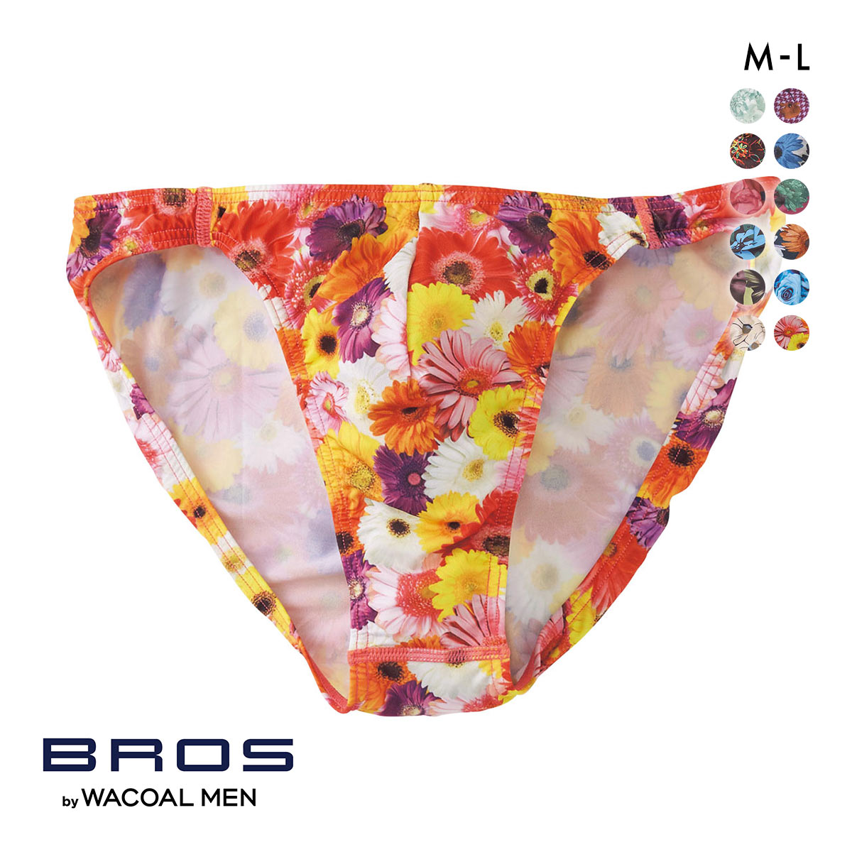 ブロス バイ ワコールメン BROS by WACOAL MEN  ハナコトバパンツ 花柄 ビキニ ブリーフ GF2220 メンズ 前とじ ノーマル丈(DPI-濃ピンク-M)