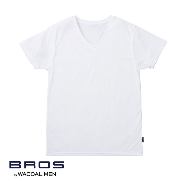 ブロス バイ ワコールメン BROS by WACOAL MEN ムレからの開放 V首 半袖 3分袖 シャツ べたつきにくいさらさらインナー LL