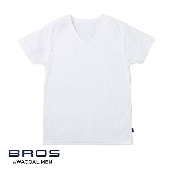ブロス バイ ワコールメン BROS by WACOAL MEN ムレからの開放 V首 半袖 3分袖 シャツ べたつきにくいさらさらインナー LL