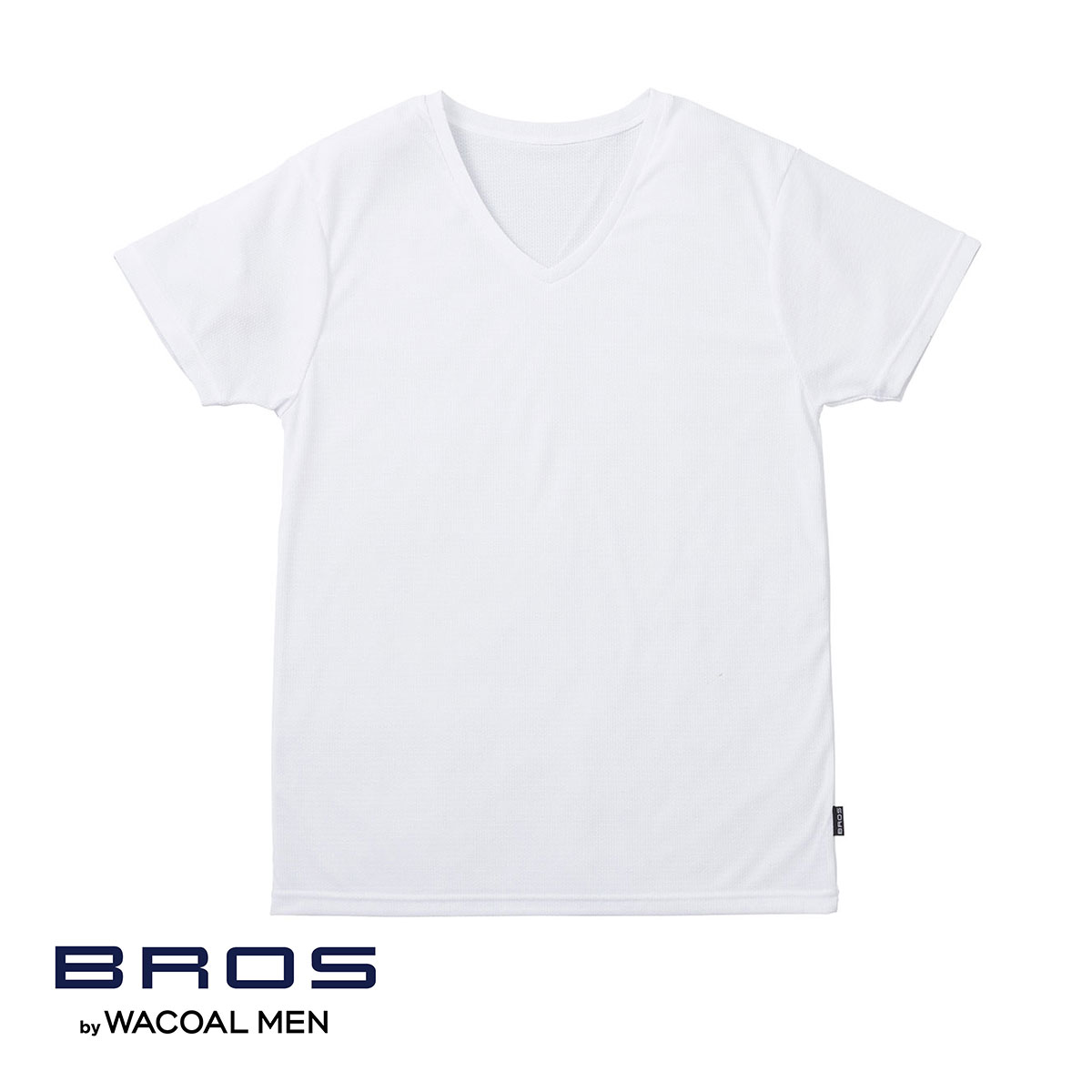 ブロス バイ ワコールメン BROS by WACOAL MEN ムレからの開放 V首 半袖 3分袖 シャツ べたつきにくいさらさらインナー LL(WH-ホワイト-LL)