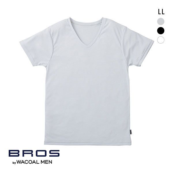 ブロス バイ ワコールメン BROS by WACOAL MEN ムレからの開放 V首 半袖 3分袖 シャツ べたつきにくいさらさらインナー LL