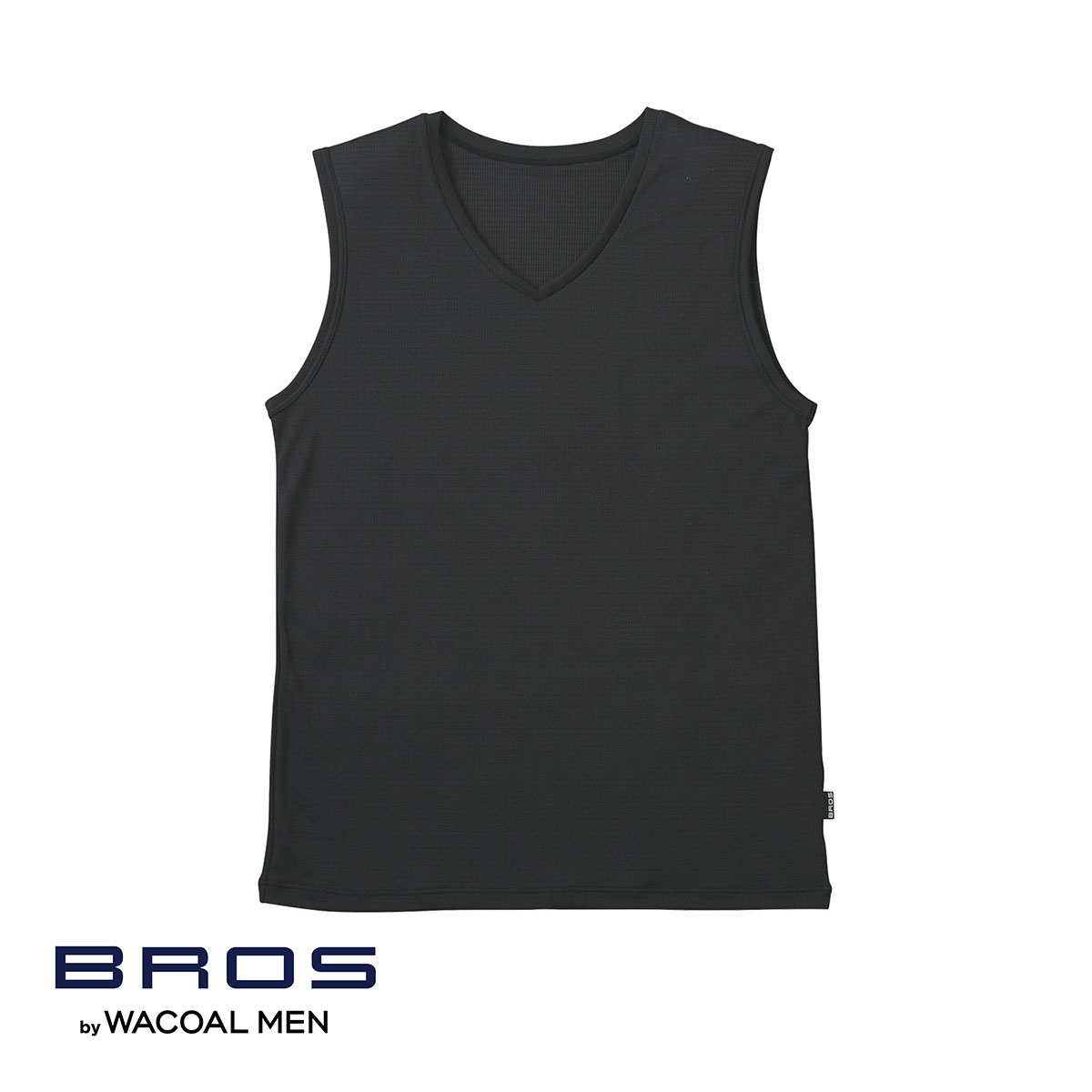 ブロス バイ ワコールメン BROS by WACOAL MEN ムレからの開放 V首 スリーブレス シャツ べたつきにくいさらさらインナー ML(BK-ブラック-M)