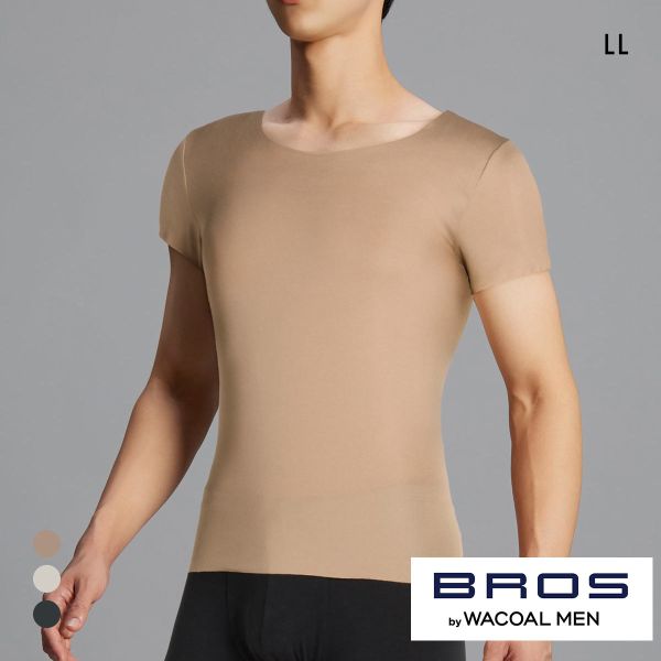 ブロス バイ ワコールメン BROS by WACOAL MEN 多機能を着る 綿混インナーシャツ LL 半袖 ひびきにくい 吸汗速乾