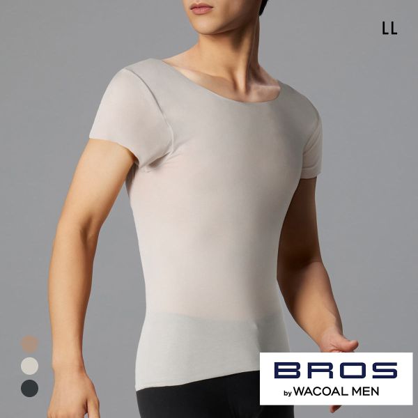 ブロス バイ ワコールメン BROS by WACOAL MEN 多機能を着る 綿混インナーシャツ LL 半袖 ひびきにくい 吸汗速乾