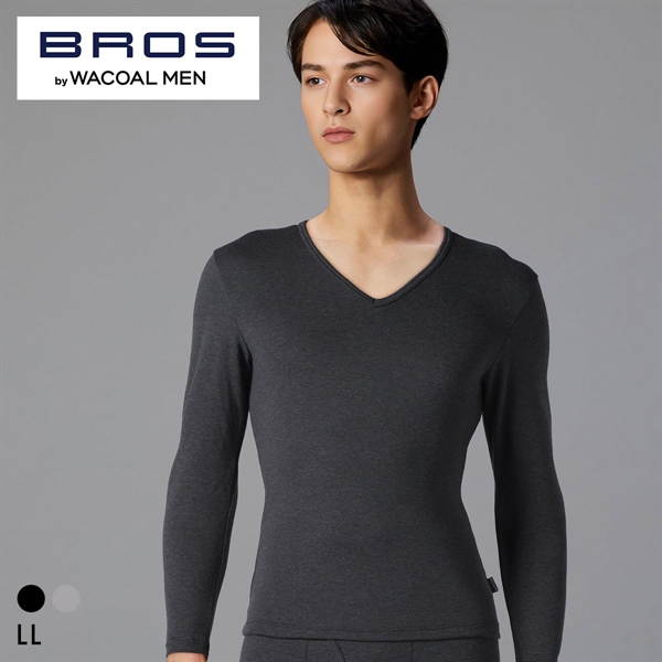 ブロス バイ ワコールメン SILKY THERMO 8分袖インナー あったか 長袖 LL GL6600 サーモギア メンズ 下着 BROS by WACOAL MEN