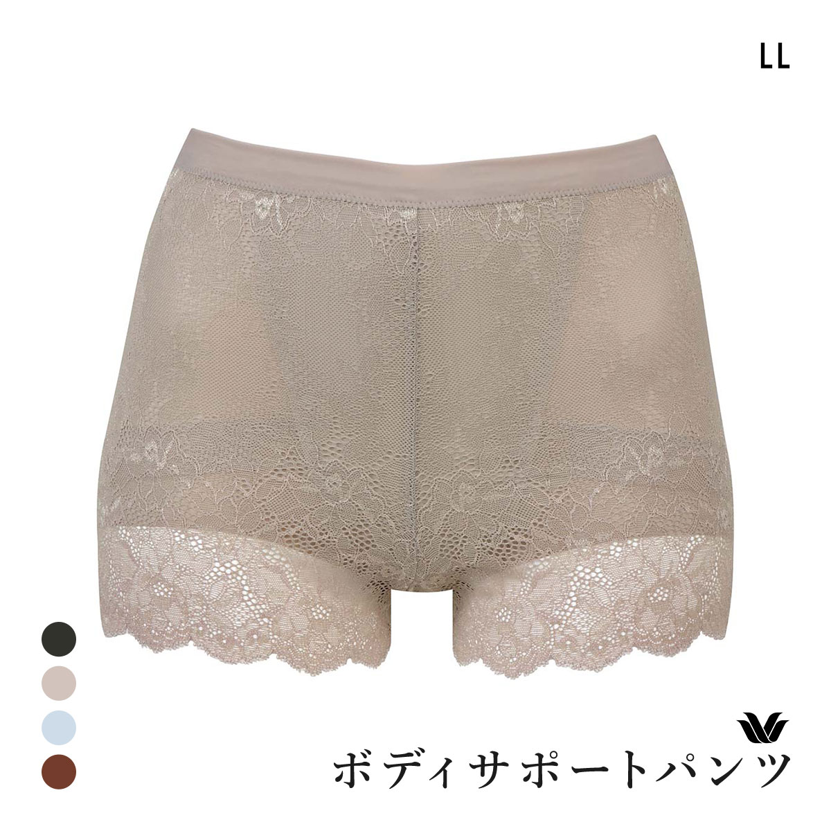 ワコール Wacoal プラスパンツ ＋PANTS GRC630 ジャストウエスト ショート丈 パンツ ショート ガードル LL(BRG-ブラウングレー-LL)