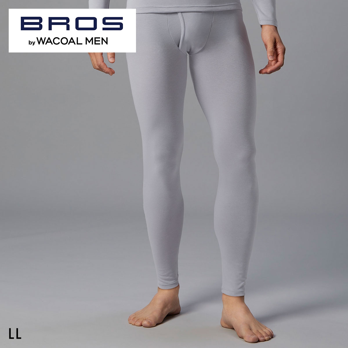 ブロス バイ ワコールメン SILKY THERMO 足首丈ボトム あったか インナー メンズ 前開き LL GS6600 下着 BROS by WACOAL MEN(GY-グレー-LL)