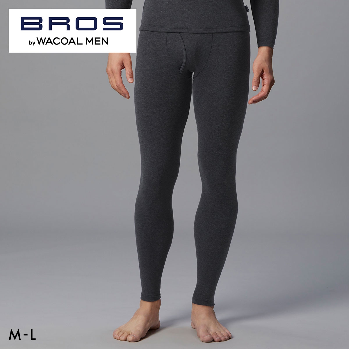 ブロス バイ ワコールメン SILKY THERMO 足首丈ボトム あったかインナー メンズ 前開き ML GS6600 下着 BROS by WACOAL MEN(BK-ブラック-M)