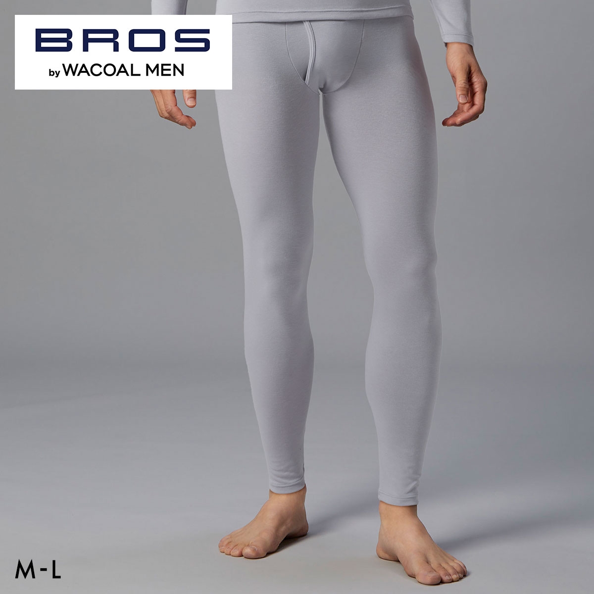 ブロス バイ ワコールメン SILKY THERMO 足首丈ボトム あったかインナー メンズ 前開き ML GS6600 下着 BROS by WACOAL MEN(GY-グレー-M)