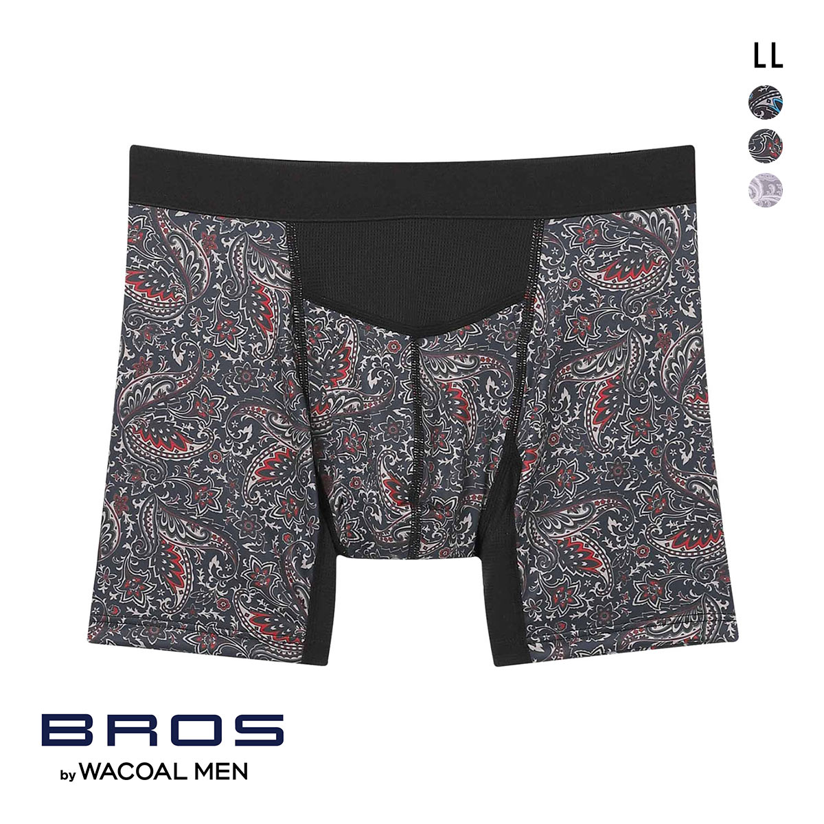 ブロス バイ ワコールメン ダブルエアスルー ボクサーパンツ LL 前開き ムレ軽減 ウエストゆったり BROS by WACOAL MEN(RE-レッド-LL)