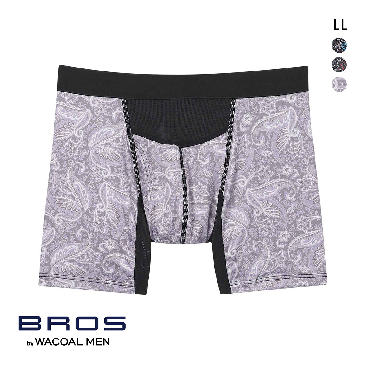 ブロス バイ ワコールメン ダブルエアスルー ボクサーパンツ LL 前開き ムレ軽減 ウエストゆったり BROS by WACOAL MEN(GY-グレー-LL)