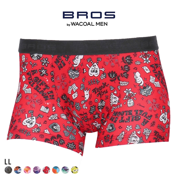ブロス バイ ワコールメン ハナコトバパンツ 花柄 ボクサーパンツ LL GT3221 メンズ 前閉じ ノーマル丈 BROS by WACOAL MEN