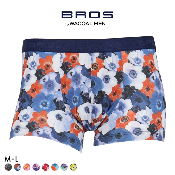 ブロス バイ ワコールメン ハナコトバパンツ 花柄 ボクサーパンツ ML GT3221 メンズ 前閉じ ノーマル丈 BROS by WACOAL MEN