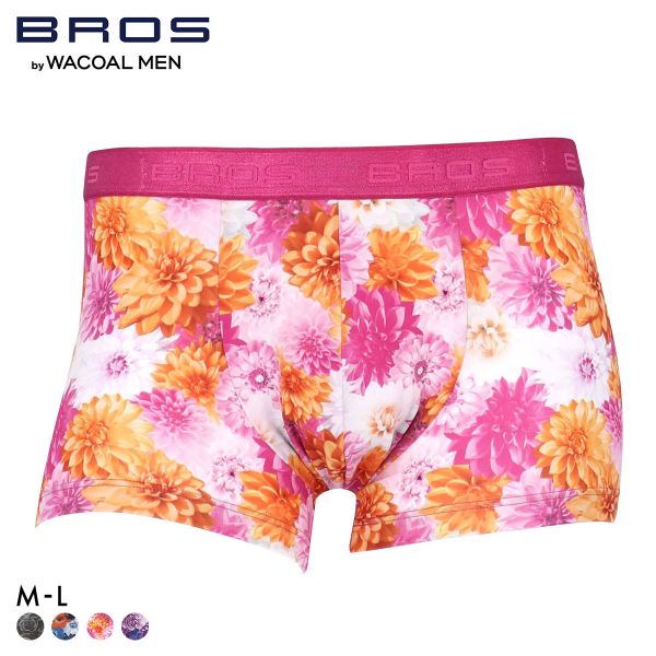 ブロス バイ ワコールメン ハナコトバパンツ 花柄 ボクサーパンツ ML GT3221 メンズ 前閉じ ノーマル丈 BROS by WACOAL MEN