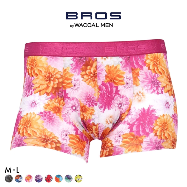ブロス バイ ワコールメン ハナコトバパンツ 花柄 ボクサーパンツ ML GT3221 メンズ 前閉じ ノーマル丈 BROS by WACOAL MEN