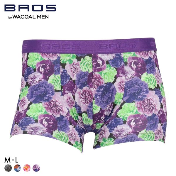 ブロス バイ ワコールメン ハナコトバパンツ 花柄 ボクサーパンツ ML GT3221 メンズ 前閉じ ノーマル丈 BROS by WACOAL MEN