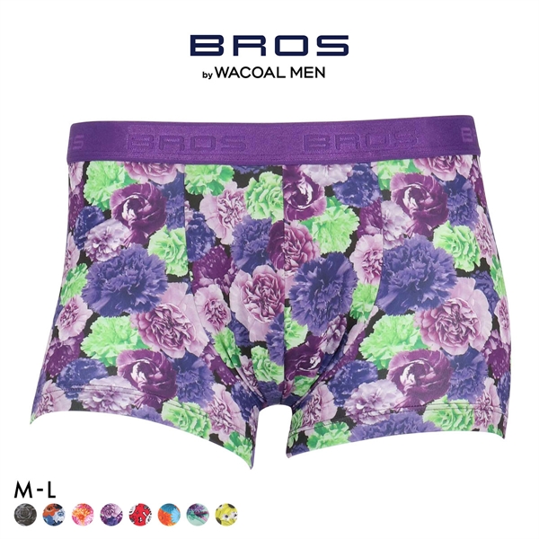 ブロス バイ ワコールメン ハナコトバパンツ 花柄 ボクサーパンツ ML GT3221 メンズ 前閉じ ノーマル丈 BROS by WACOAL MEN