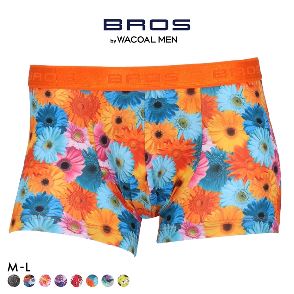 ブロス バイ ワコールメン ハナコトバパンツ 花柄 ボクサーパンツ ML GT3221 メンズ 前閉じ ノーマル丈 BROS by WACOAL MEN