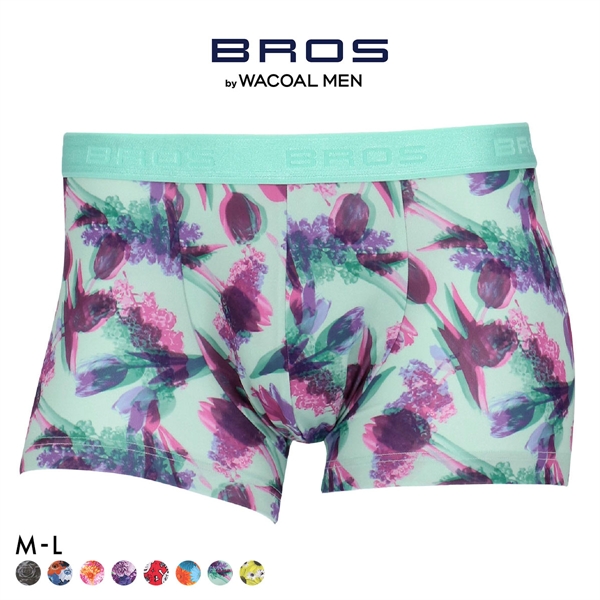 ブロス バイ ワコールメン ハナコトバパンツ 花柄 ボクサーパンツ ML GT3221 メンズ 前閉じ ノーマル丈 BROS by WACOAL MEN