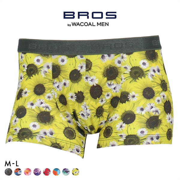 ブロス バイ ワコールメン ハナコトバパンツ 花柄 ボクサーパンツ ML GT3221 メンズ 前閉じ ノーマル丈 BROS by WACOAL MEN