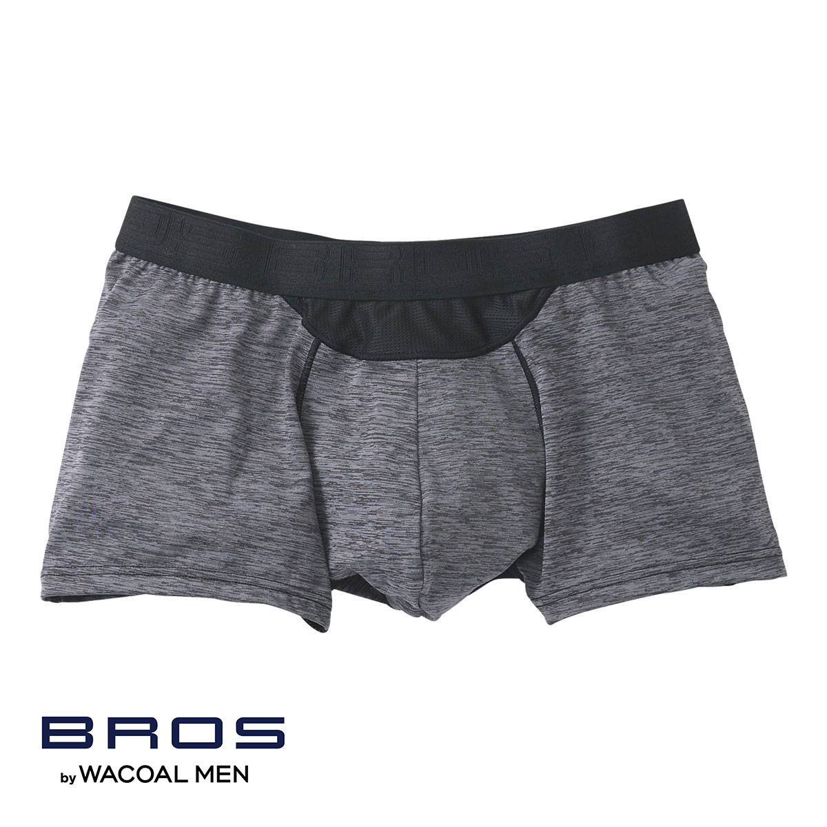 ブロス バイ ワコールメン BROS by WACOAL MEN 風が通って、ムレ軽減 ボクサーパンツ メンズ 前とじ ML ダブルエアスルー(BK-ブラック-M)