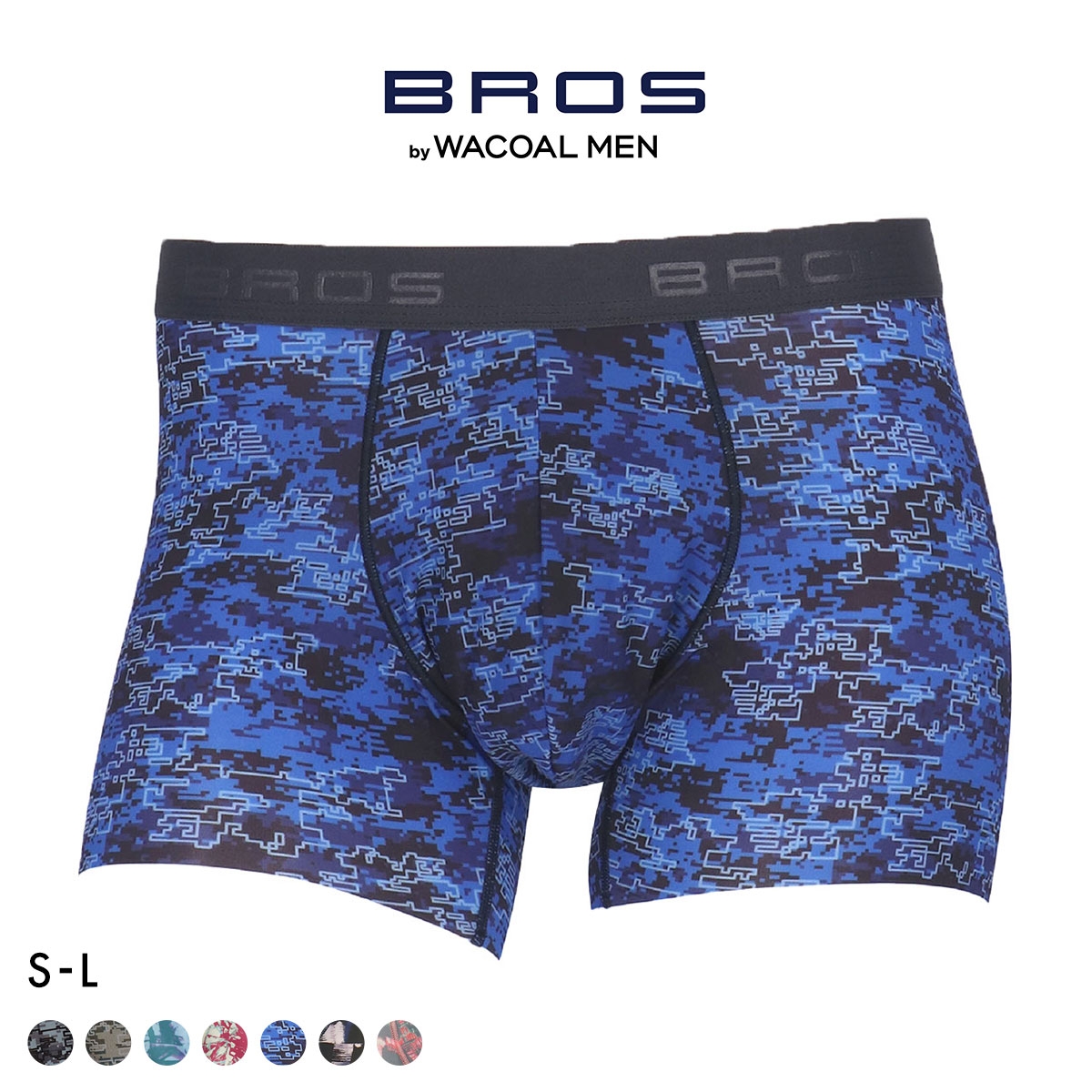 ブロス バイ ワコールメン BROS by WACOAL MEN 動きにフィット！キモチイイパンツ ボクサーパンツ SML 前閉じ 吸汗速乾 GT3371(BU-ブルー-S)