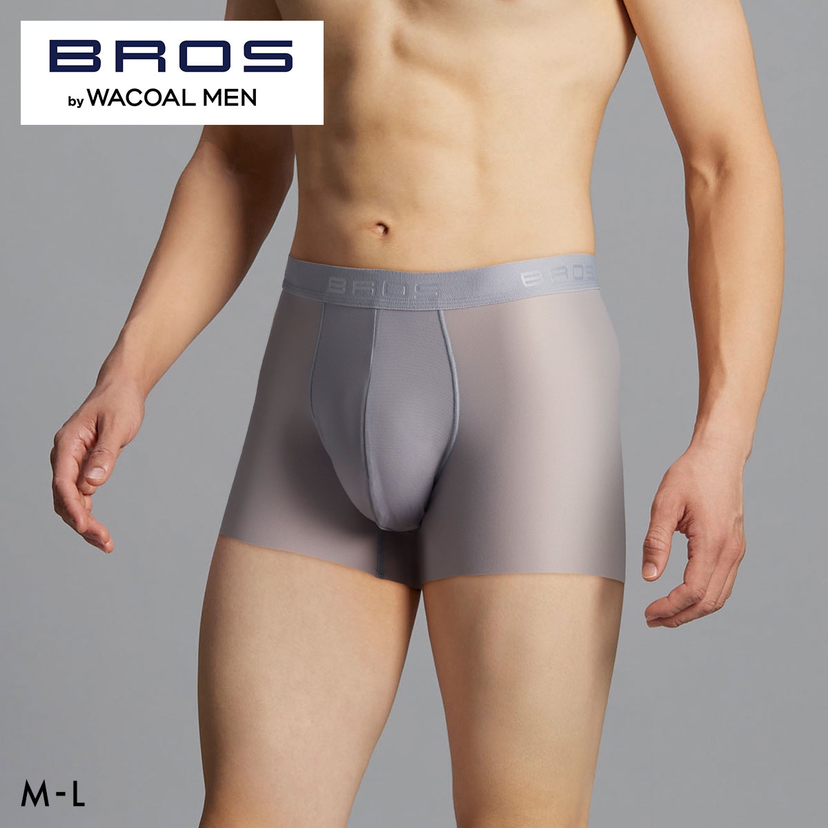 ブロス バイ ワコールメン キモチイイパンツ AIR ボクサーパンツ ML メッシュ 吸汗速乾 ムレにくい 前閉じ BROS by WACOAL MEN(GY-グレー-M)