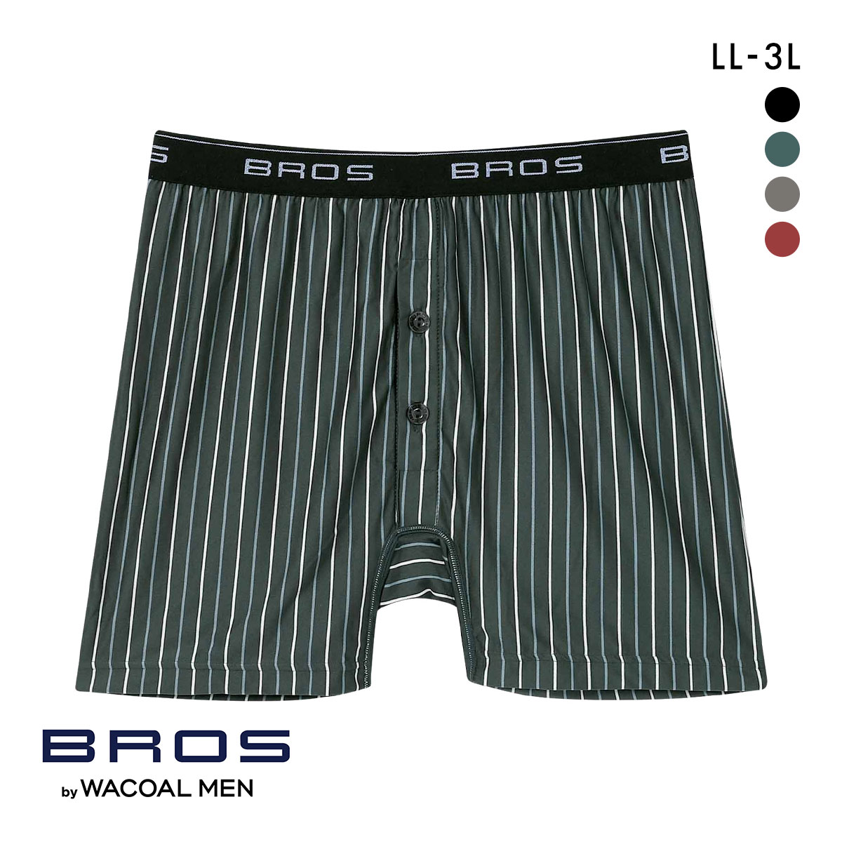 ブロス バイ ワコールメン しめつけすぎず、ダブつかない フィットトランクス LL3L 前開き 伸縮性 BROS by WACOAL MEN(BGY-ブルーグレー-LL)