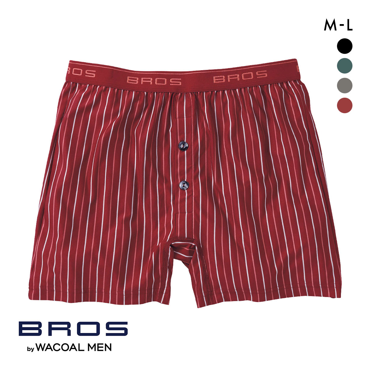 ブロス バイ ワコールメン フィットトランクス しめつけすぎず、ダブつかない 伸縮性 ML 前開き BROS by WACOAL MEN(RE-レッド-M)