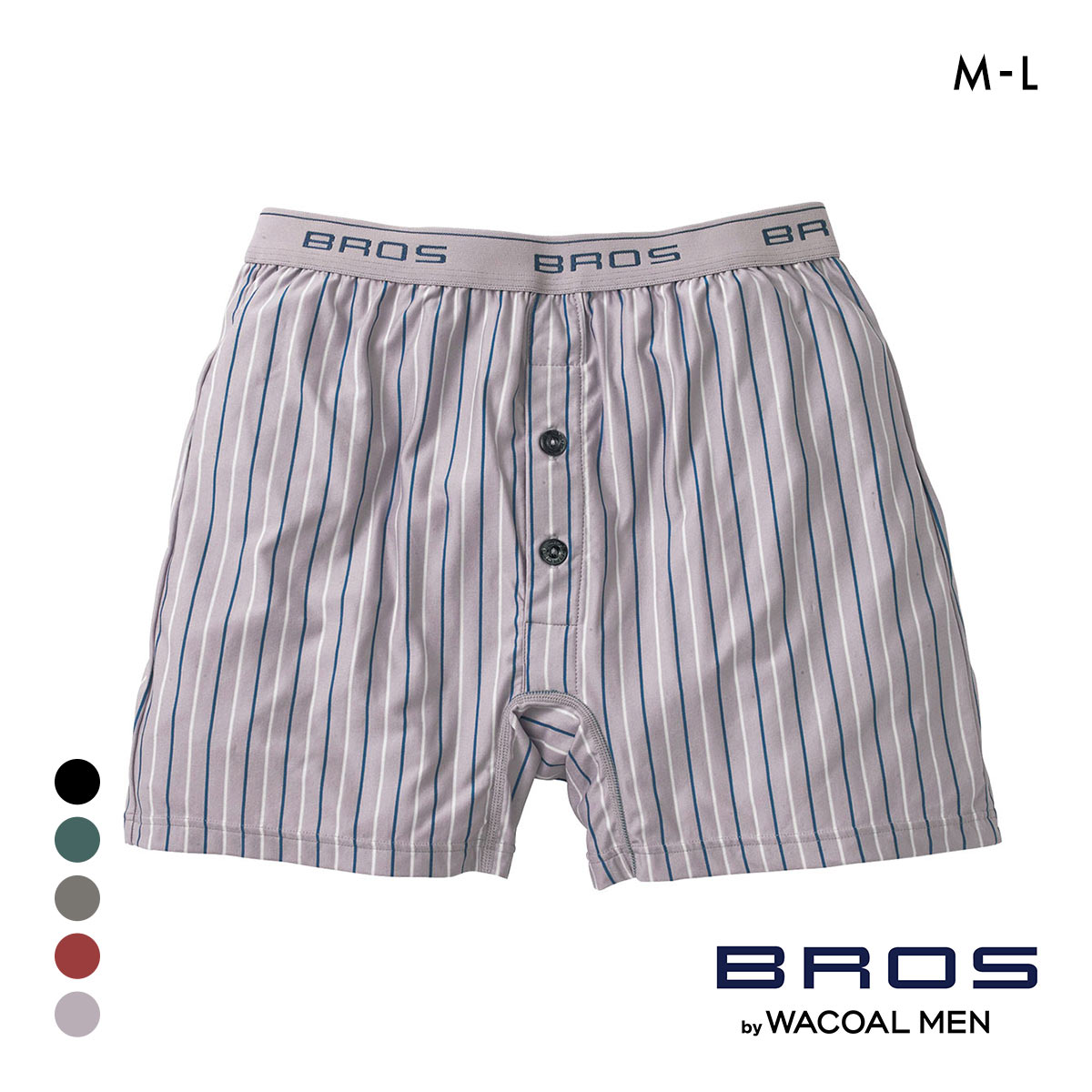 ブロス バイ ワコールメン フィットトランクス しめつけすぎず、ダブつかない 伸縮性 ML 前開き BROS by WACOAL MEN(GY-グレー-M)