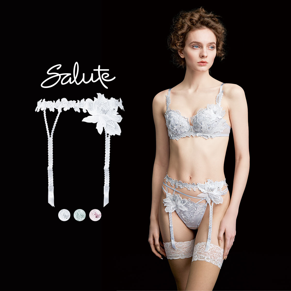 ワコール サルート 32グループ 32G ガーターベルト M ランジェリー Wacoal Salute GTJ632 26SS先行プレステージ